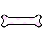 Polka Dots - Pale Thistle Violet on White Magnet (Dog Bone)