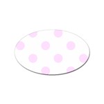 Polka Dots - Pale Thistle Violet on White Sticker Oval (10 pack)
