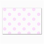 Polka Dots - Pale Thistle Violet on White Postcard 5  x 7 