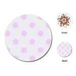 Polka Dots - Pale Thistle Violet on White Playing Cards (Round)