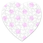 Polka Dots - Pale Thistle Violet on White Jigsaw Puzzle (Heart)