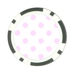 Polka Dots - Pale Thistle Violet on White Poker Chip Card Guard