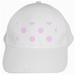 Polka Dots - Pale Thistle Violet on White White Cap