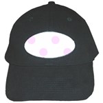 Polka Dots - Pale Thistle Violet on White Black Cap