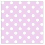 Polka Dots - White on Thistle Violet Large Satin Scarf (Square)