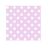 Polka Dots - White on Thistle Violet Small Satin Scarf  (Square)