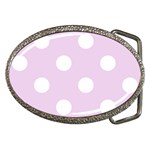 Polka Dots - White on Thistle Violet Belt Buckle