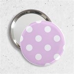 Polka Dots - White on Thistle Violet 2.25  Handbag Mirror