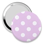 Polka Dots - White on Thistle Violet 3  Handbag Mirror