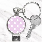 Polka Dots - White on Thistle Violet Nail Clippers Key Chain