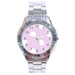 Polka Dots - White on Thistle Violet Stainless Steel Analogue Watch