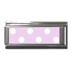 Polka Dots - White on Thistle Violet Superlink Italian Charm (9mm)