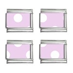 Polka Dots - White on Thistle Violet 9mm Italian Charm (4 pack)