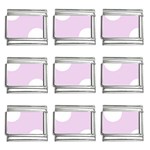 Polka Dots - White on Thistle Violet 9mm Italian Charm (9 pack)