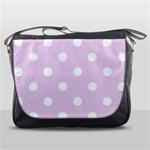 Polka Dots - White on Thistle Violet Messenger Bag