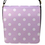 Polka Dots - White on Thistle Violet Flap Closure Messenger Bag (S)