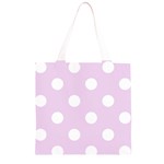 Polka Dots - White on Thistle Violet Grocery Light Tote Bag