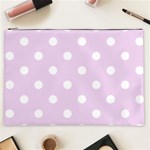 Polka Dots - White on Thistle Violet Cosmetic Bag (XXL)