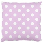 Polka Dots - White on Thistle Violet Large Cushion Case (Two Sides)