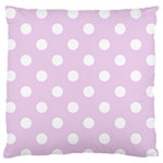 Polka Dots - White on Thistle Violet Standard Flano Cushion Case (One Side)