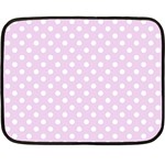 Polka Dots - White on Thistle Violet Double Sided Fleece Blanket (Mini)