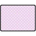 Polka Dots - White on Thistle Violet Double Sided Fleece Blanket (Large) (Two Sides)