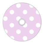 Polka Dots - White on Thistle Violet CD Wall Clock