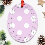 Polka Dots - White on Thistle Violet Ornament (Bell) Ornament (Oval Filigree)