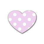 Polka Dots - White on Thistle Violet Heart Coaster (4 pack)
