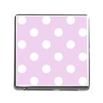 Polka Dots - White on Thistle Violet Memory Card Reader (Square)