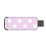 Polka Dots - White on Thistle Violet Portable USB Flash (Two Sides)