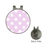 Polka Dots - White on Thistle Violet Golf Ball Marker Hat Clip