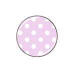 Polka Dots - White on Thistle Violet Hat Clip Ball Marker