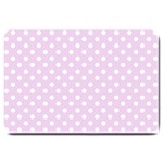Polka Dots - White on Thistle Violet Large Doormat