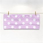 Polka Dots - White on Thistle Violet Hand Towel