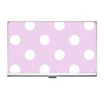 Polka Dots - White on Thistle Violet Business Card Holder