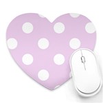Polka Dots - White on Thistle Violet Heart Mousepad