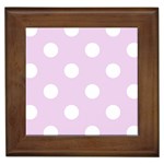 Polka Dots - White on Thistle Violet Framed Tile