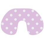 Polka Dots - White on Thistle Violet Travel Neck Pillow