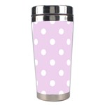 Polka Dots - White on Thistle Violet Stainless Steel Travel Tumbler