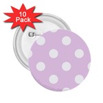 Polka Dots - White on Thistle Violet 2.25  Button (10 pack)
