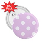 Polka Dots - White on Thistle Violet 2.25  Button (100 pack)