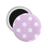 Polka Dots - White on Thistle Violet 2.25  Magnet