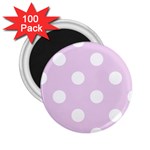 Polka Dots - White on Thistle Violet 2.25  Magnet (100 pack)