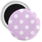 Polka Dots - White on Thistle Violet 3  Magnet
