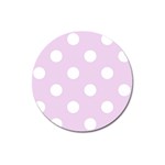 Polka Dots - White on Thistle Violet Magnet 3  (Round)
