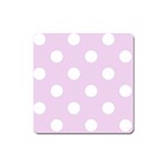 Polka Dots - White on Thistle Violet Magnet (Square)