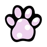 Polka Dots - White on Thistle Violet Magnet (Paw Print)