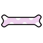 Polka Dots - White on Thistle Violet Magnet (Dog Bone)