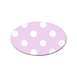 Polka Dots - White on Thistle Violet Sticker Oval (10 pack)